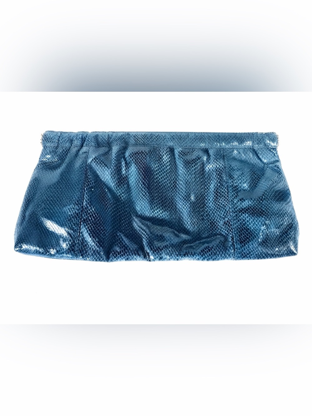 Old Navy Faux Snakeskin Teal Clutch